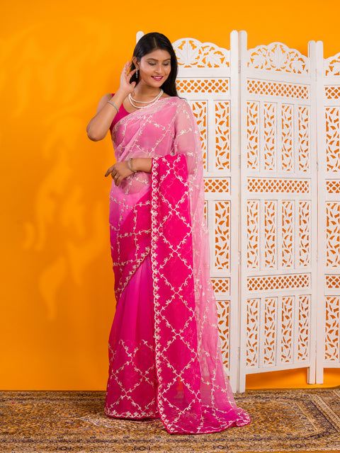 KcPc Latest New Chiffon Bollywood Style With Gotapatti Work Saree SWA