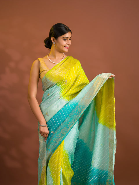 By Banarasi Saree With Gotapatti Work