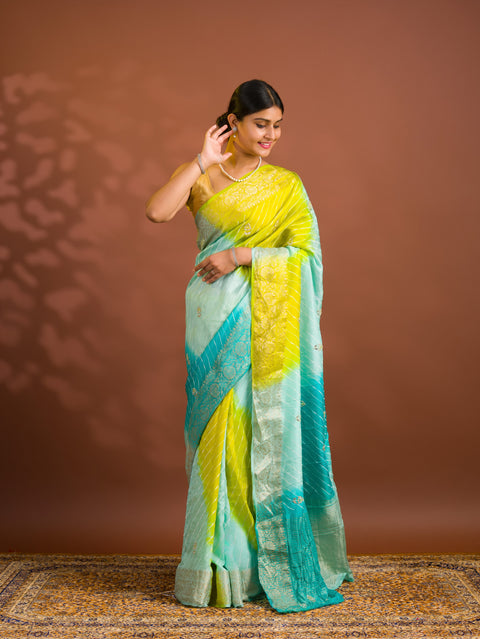 By Banarasi Saree With Gotapatti Work
