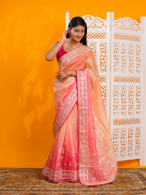 KcPc New Latest Tissue Bollywood Style With Gotapatti Work Saree SWA