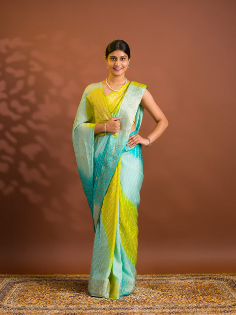 By Banarasi Saree With Gotapatti Work