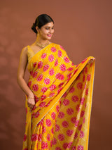 Bandhani Style With Gotapatti Work Saree 