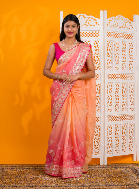 KcPc New Latest Tissue Bollywood Style With Gotapatti Work Saree SWA