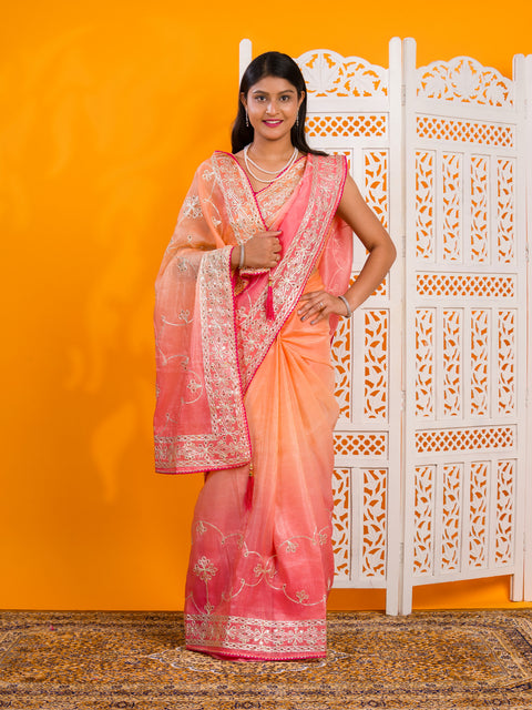 KcPc New Latest Tissue Bollywood Style With Gotapatti Work Saree SWA
