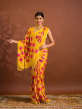 Bandhani Style With Gotapatti Work Saree 
