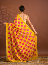 Bandhani Style With Gotapatti Work Saree 