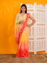 By New BeaytifulChiffon Bollywood Style With Gotapatti Work Saree