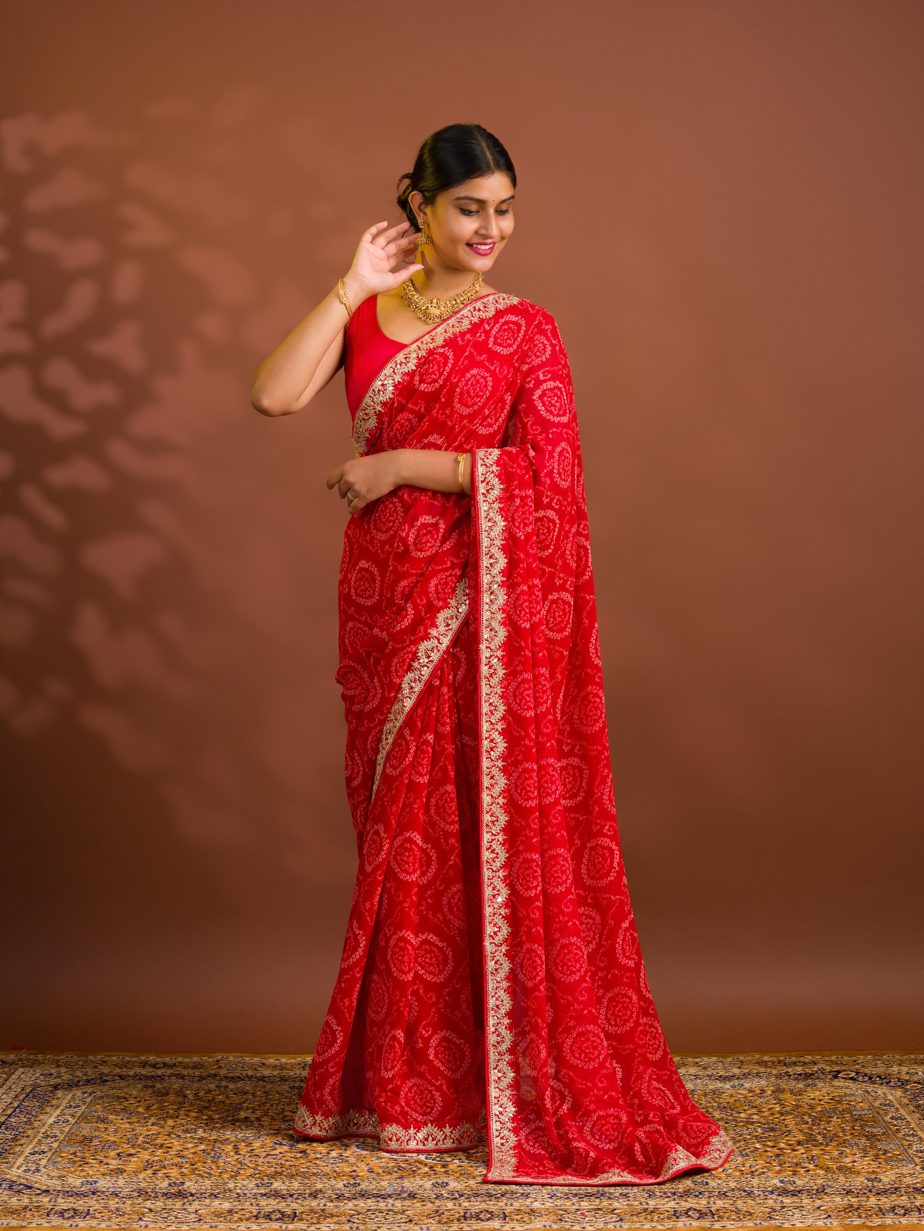 By Bandhani Saree With Casual Wear