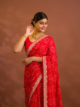 By Bandhani Saree With Casual Wear