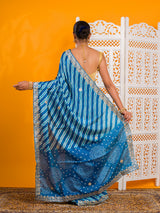 By Leheriya Saree With Gotapatti Work 
