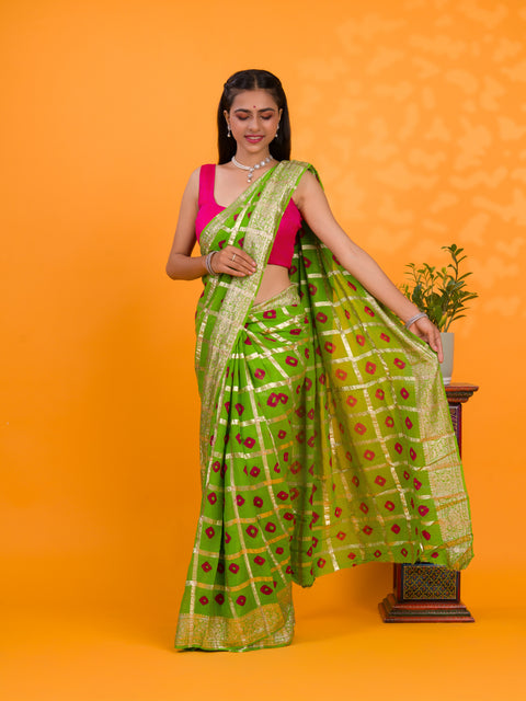 KcPc New Lightweight Casual Georgette Saree in Bandhani Style CHAND
