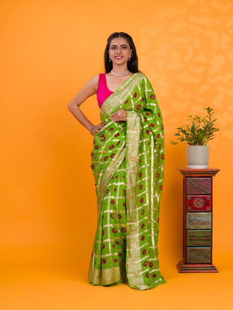 KcPc New Lightweight Casual Georgette Saree in Bandhani Style CHAND
