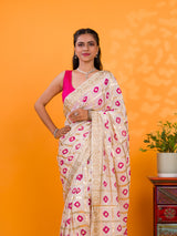 KcPc Casual Wear BandhaniSaree With Zari Lines CHAND