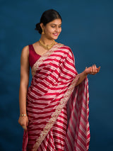 By Leheriya Saree With Gotapatti Work 