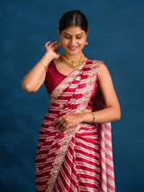 By Leheriya Saree With Gotapatti Work 