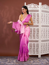 By Bandhani Saree With Gotapatti Work