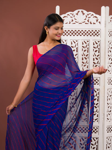 KcPc New Chiffon Leheriya Style With Casual Wear Saree KRN