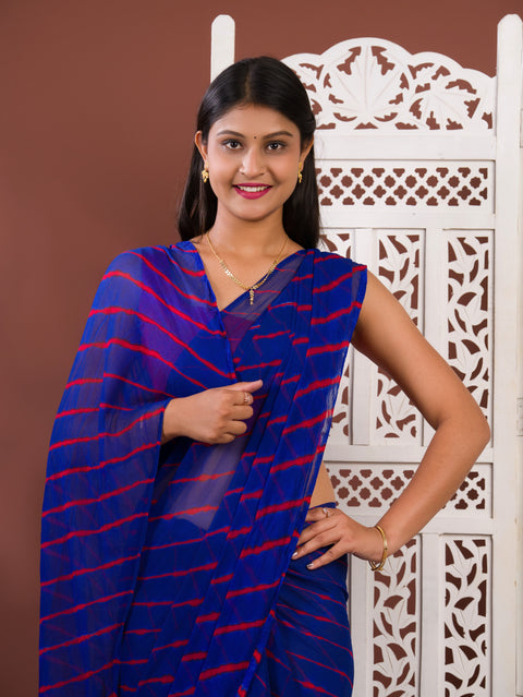 KcPc New Chiffon Leheriya Style With Casual Wear Saree KRN