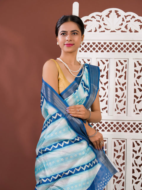KcPc Arrival Cotton silk Printed Style With Zari Border Saree GAN