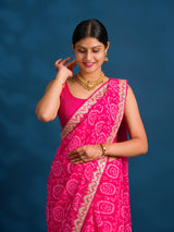 By Bandhani Saree With Casual Wear