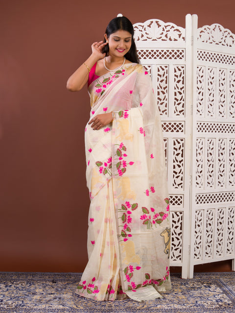 By Kalamkari Cotton Silk Saree with Party Wear Saree