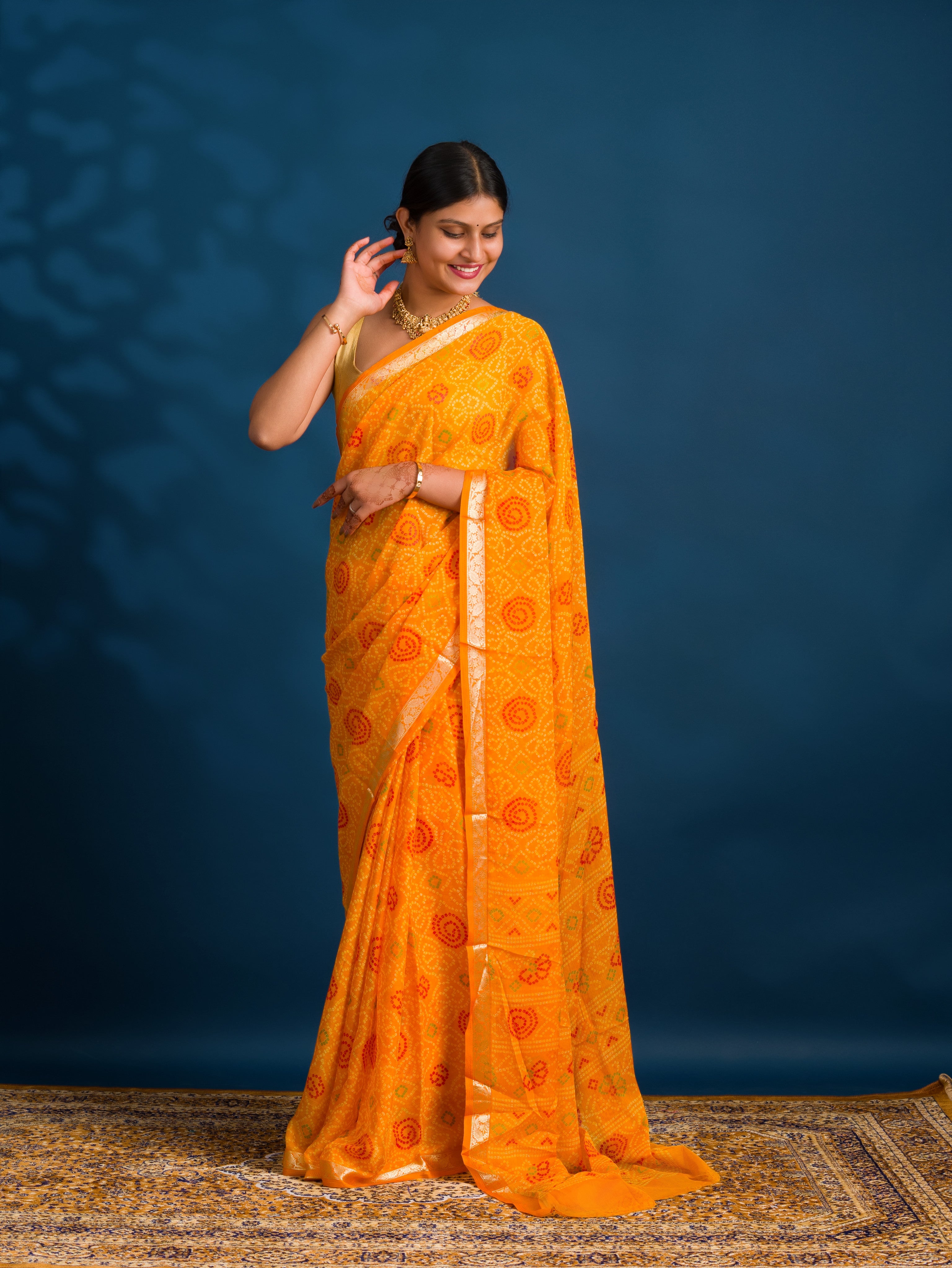 By Bandhani Saree With Casual wear