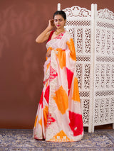 By Faag Saree With Gotapatti Work 