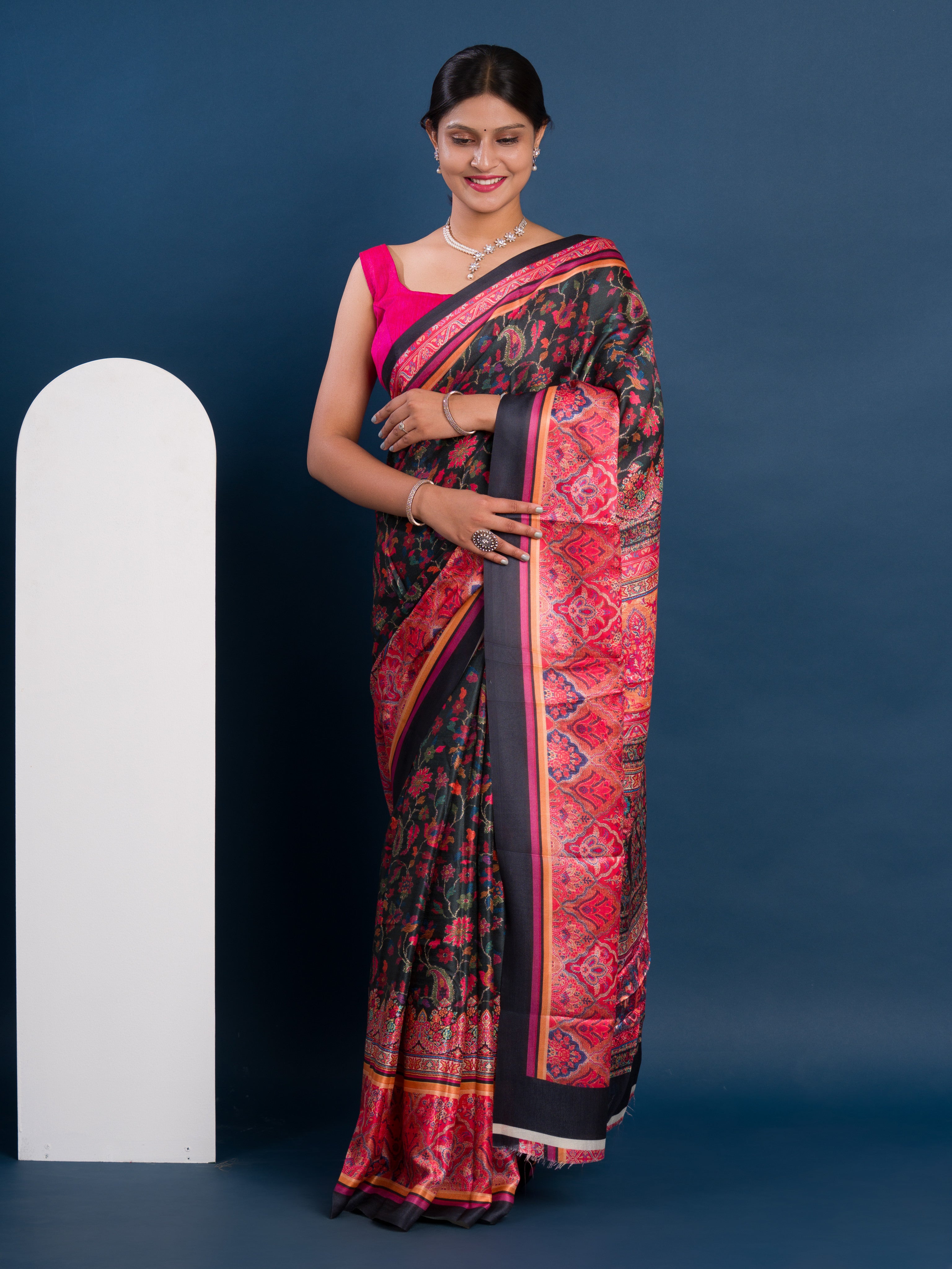 Pashmina Soft Silk Pashmina Style With Digital Print Work Saree under 2000