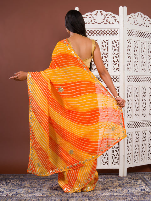KcPc New Latest Kota doriya Leheriya Style With Gotapatti Work Saree MHS
