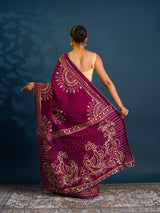 By Bandhani Saree With Traditional Wear