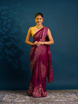 By Bandhani Saree With Traditional Wear