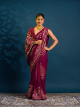 By Bandhani Saree With Traditional Wear