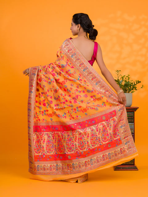 KcPc New special Cotton Silk Kashmiri Style With Meenakari weaving  work Saree SWA