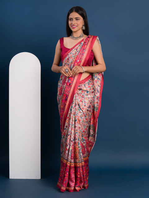  Pashmina Soft Silk Pashmina Style With Digital Print Work Saree under 2000