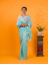 By Bandhani Saree With Traditional Wear
