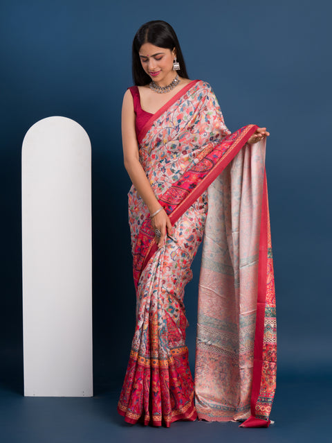  Pashmina Soft Silk Pashmina Style With Digital Print Work Saree under 2000