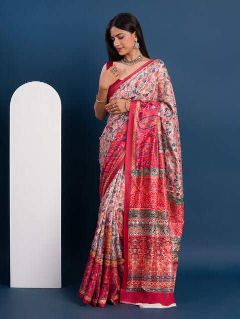  Pashmina Soft Silk Pashmina Style With Digital Print Work Saree under 2000