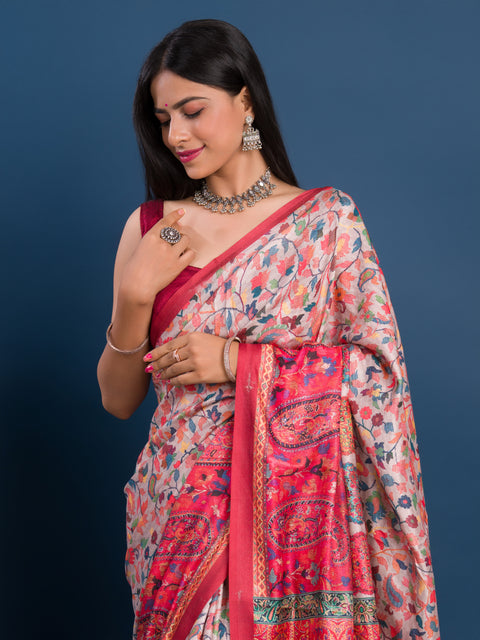  Pashmina Soft Silk Pashmina Style With Digital Print Work Saree under 2000