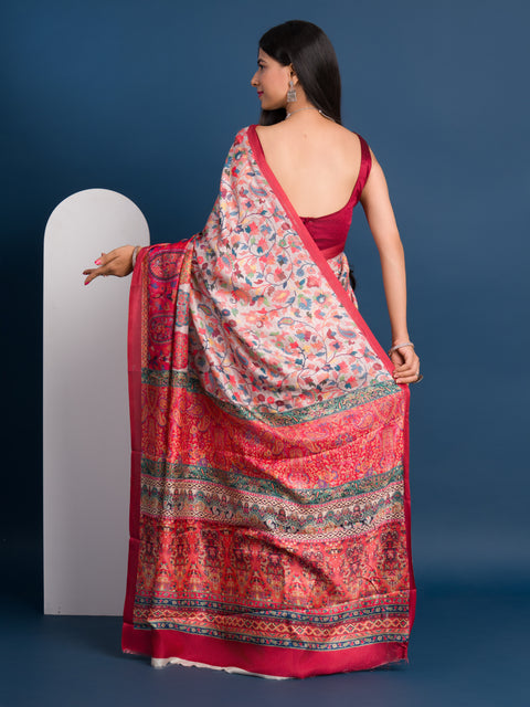  Pashmina Soft Silk Pashmina Style With Digital Print Work Saree under 2000