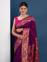 Designer Kashmiri Pashmina Silk Weaving Saree 