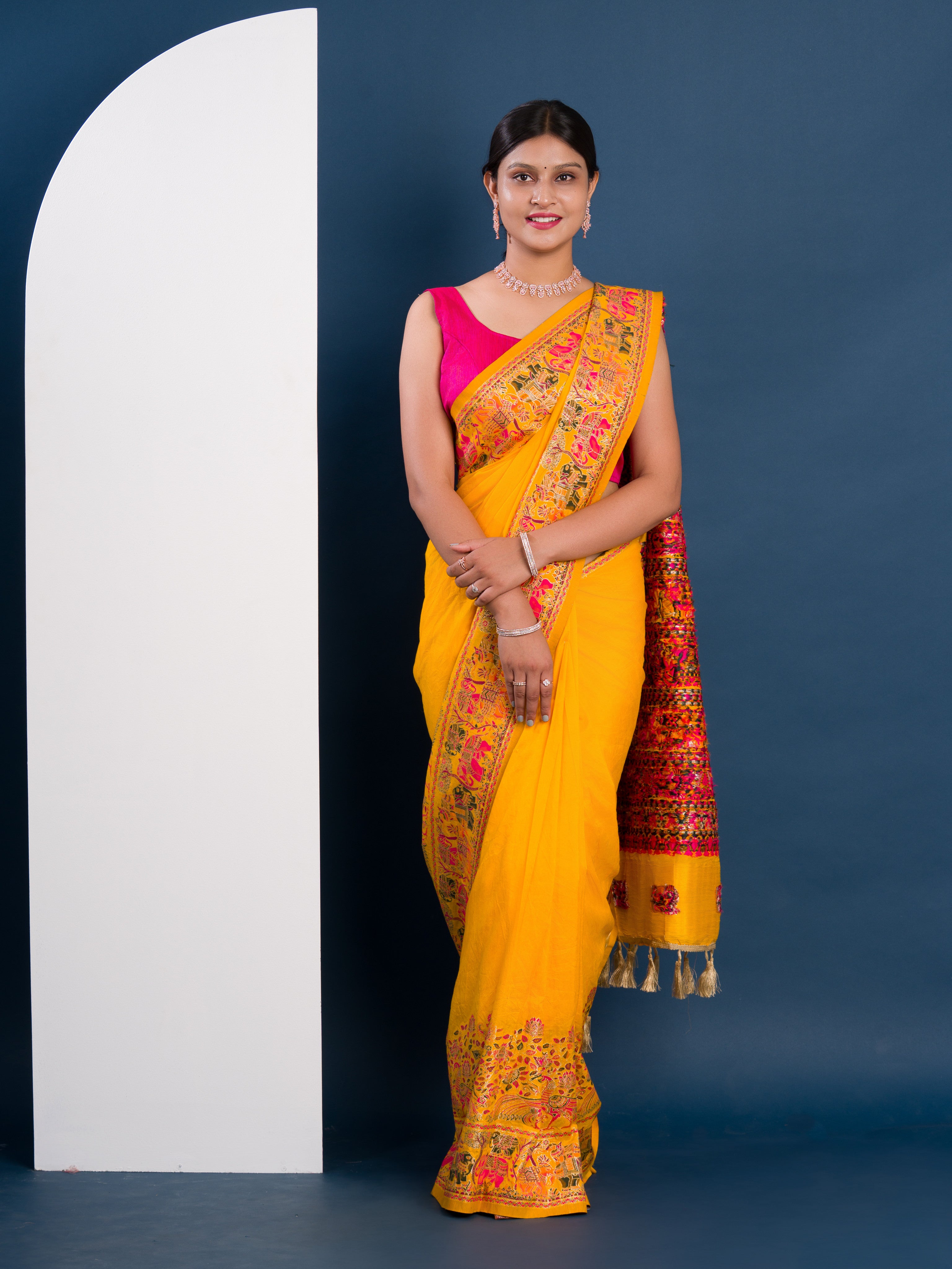 KcPc New SpecialDesigner Kashmiri Pashmina Silk Weaving Saree VJT