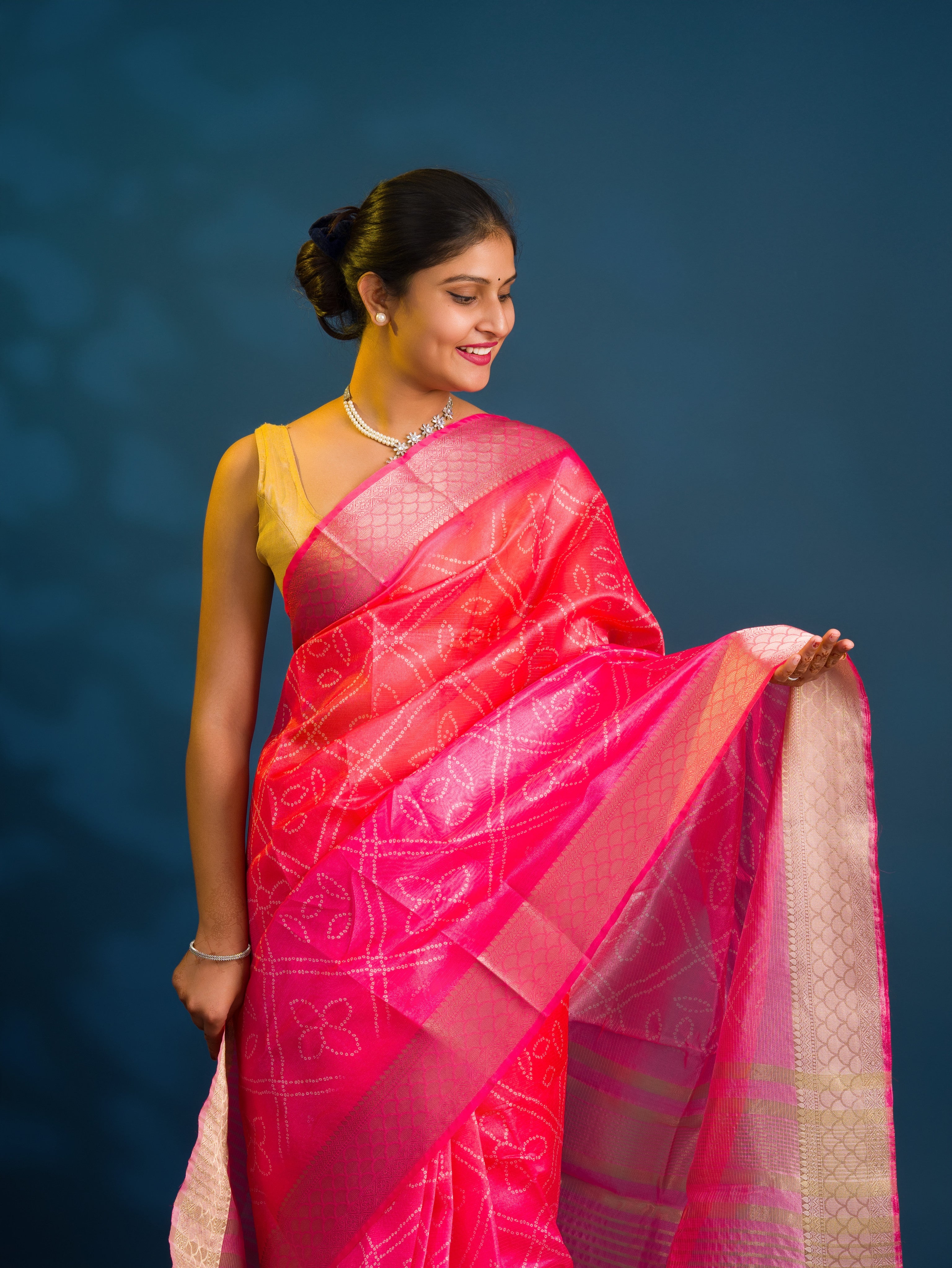 By Bandhani Saree With Festive Wear