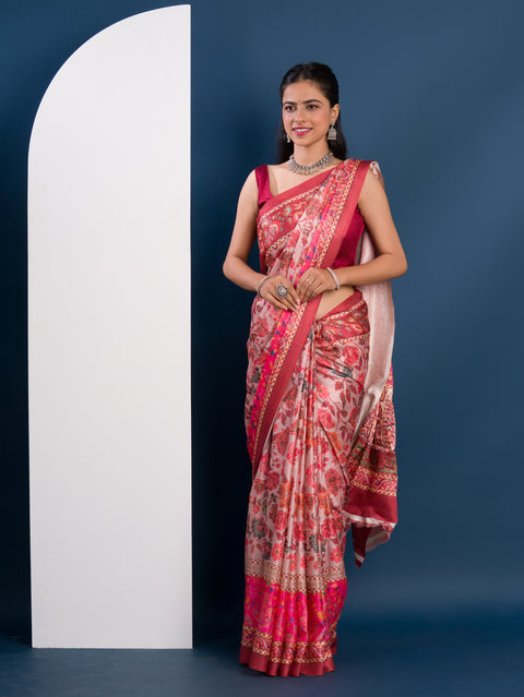  Pashmina Soft Silk Pashmina Style With Digital Print Work Saree under 2000