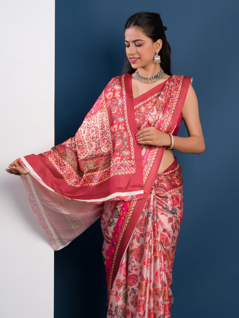  Pashmina Soft Silk Pashmina Style With Digital Print Work Saree under 2000