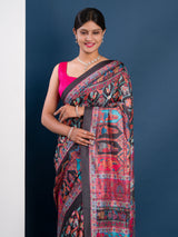  Pashmina Soft Silk Pashmina Style With Digital Print Work Saree in black colour
