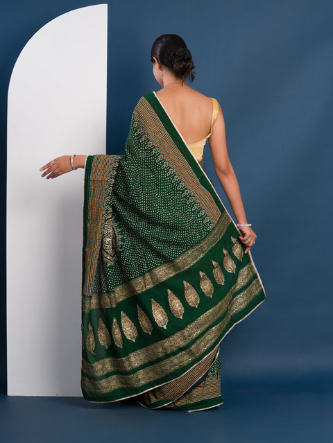 KcPc New Modal Gaji Silk Bandhani Style With Traditional Saree SWA