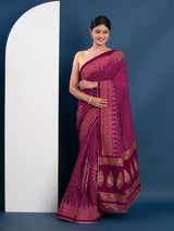 Modal Gaji Silk Bandhani Style With Traditional Saree under 2000
