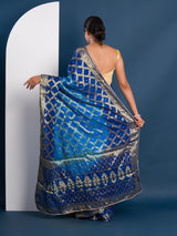 Gharchola Banarasi Silk With Heavy Zari Work Saree in blue colour