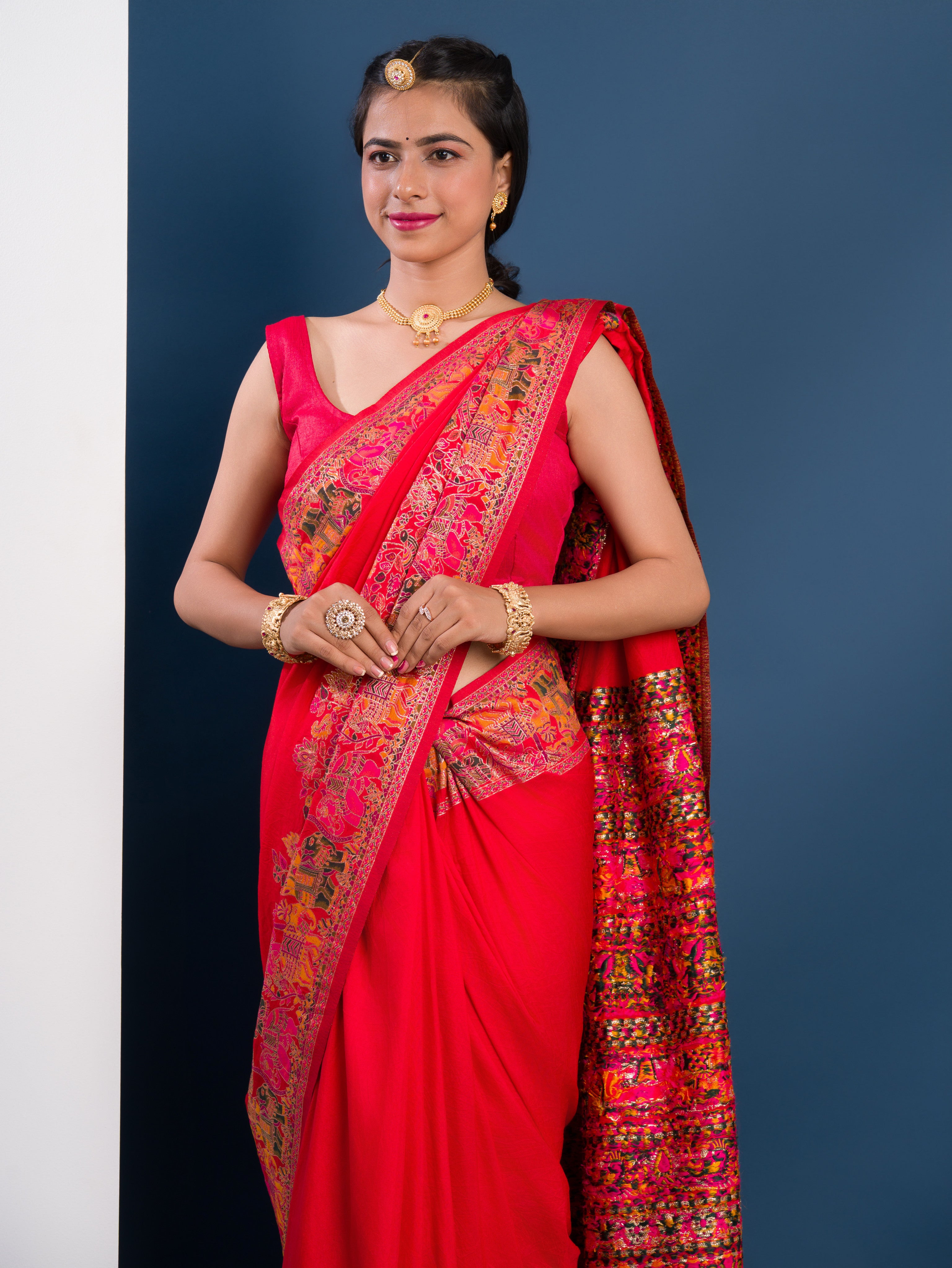 KcPc New latest Designer Kashmiri Pashmina Silk Weaving Saree VJT