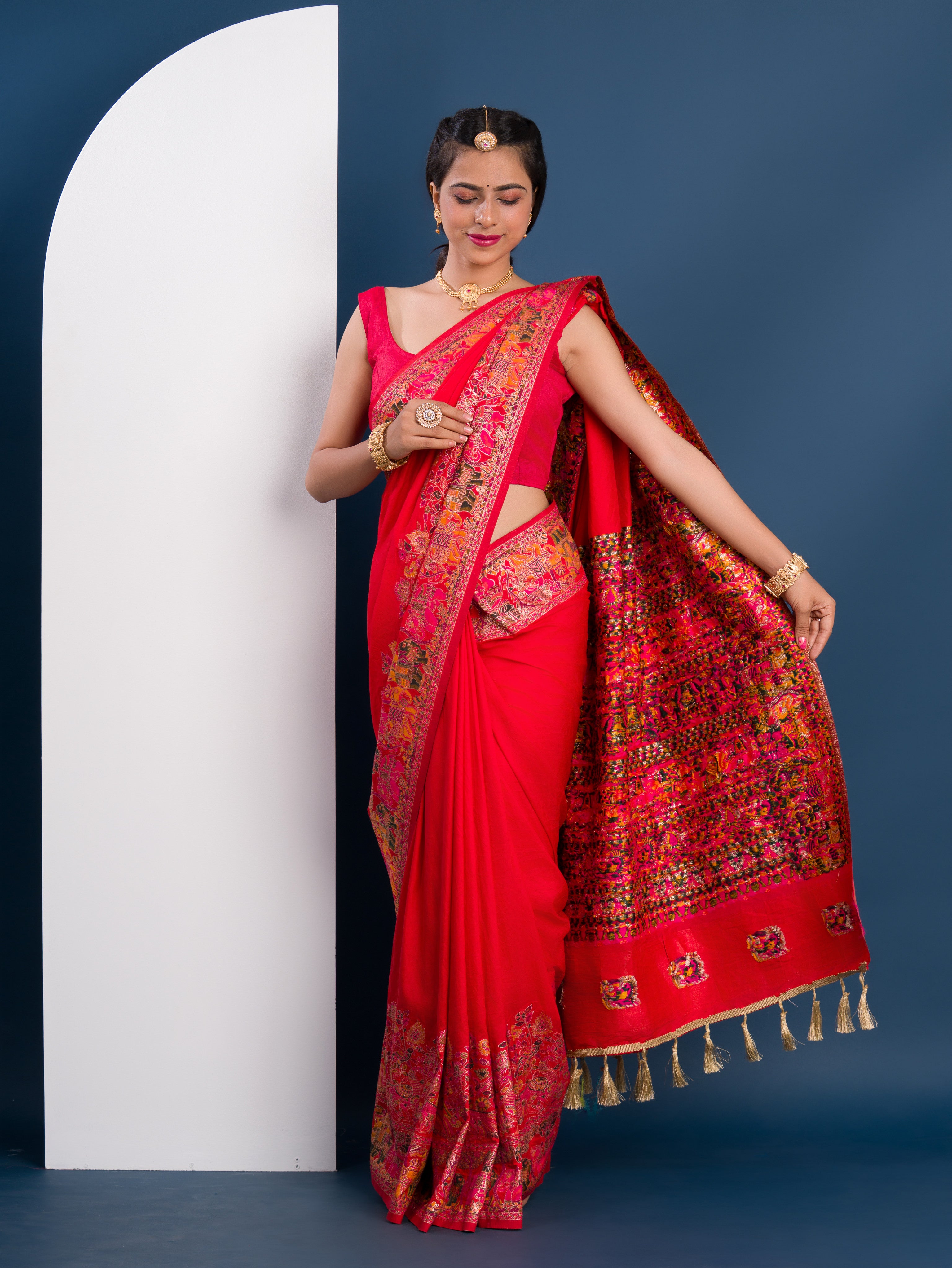 KcPc New latest Designer Kashmiri Pashmina Silk Weaving Saree VJT